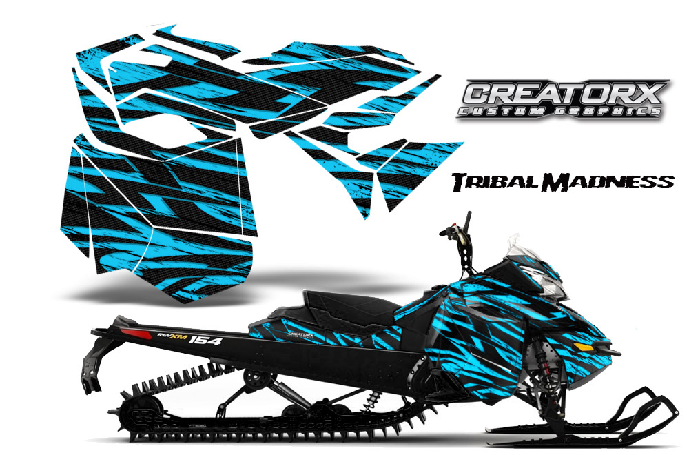 Skidoo Rev XM Graphics Kit Tribal Madness BlueIce BB